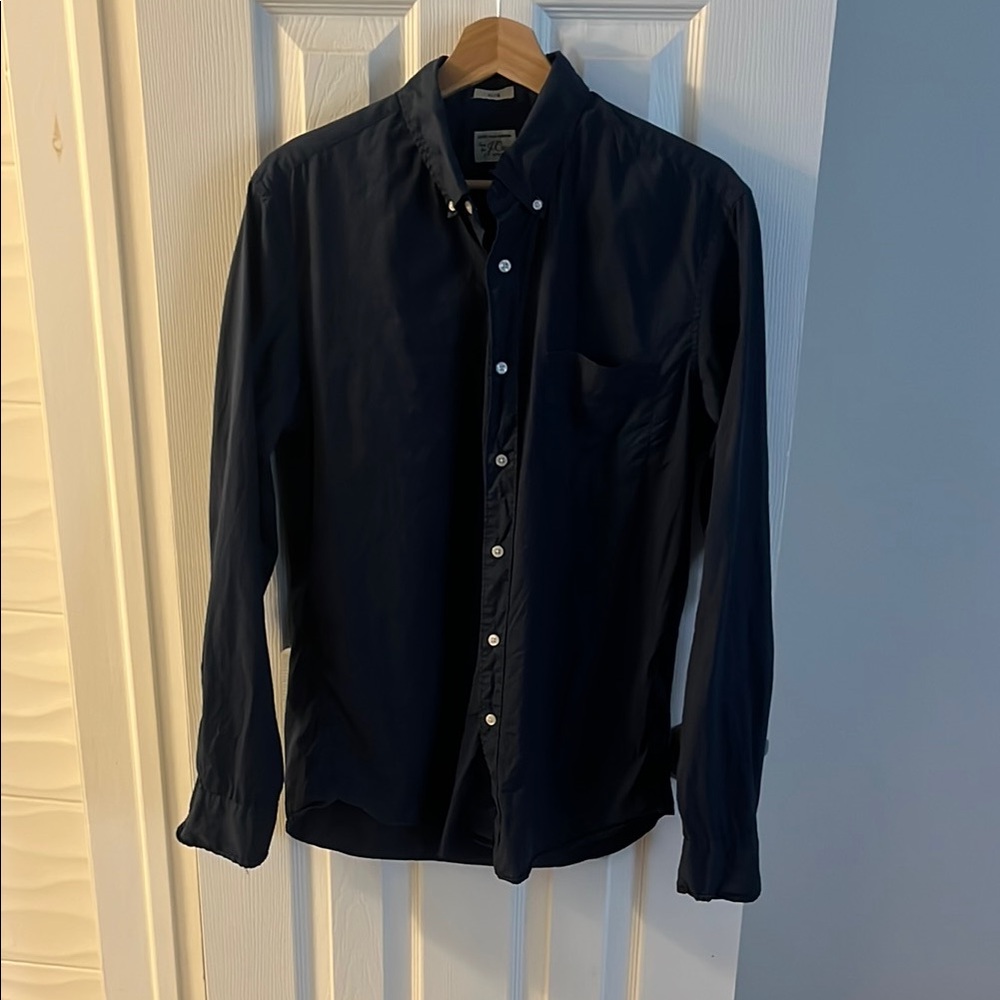 Men's Navy Button-Down Shirt - J Crew - Medium Slim
